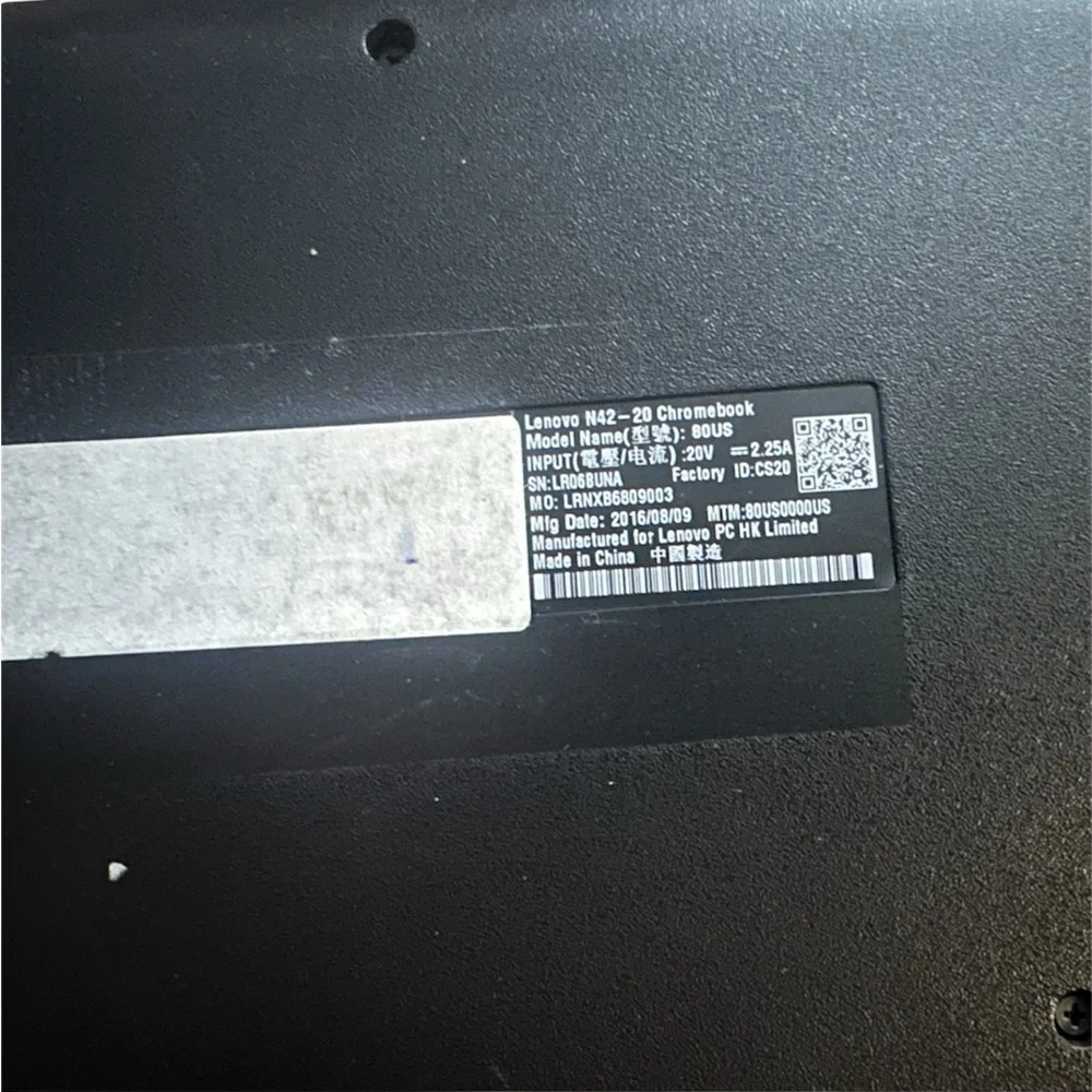 Lenovo 2016 Chromebook N42-20 – 11.6” – Works – Charger Included